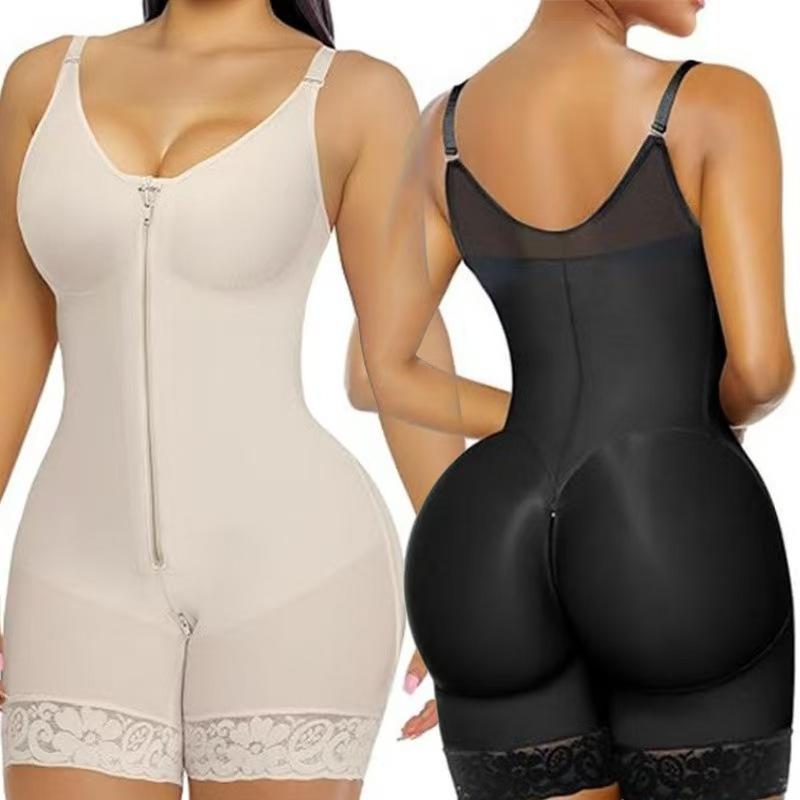 Women's shapewear, tummy control and butt lifter shaper for women, waist control, with zipper crotch and detachable shoulder straps, elastic description