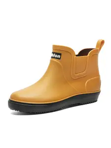 Men's Solid Color Rain Boots, Casual Waterproof Non-slip Slip Resistant Boots for Outdoor Activities, Fishing, Car Washing, Construction Site, Rain Shoes, Footwear