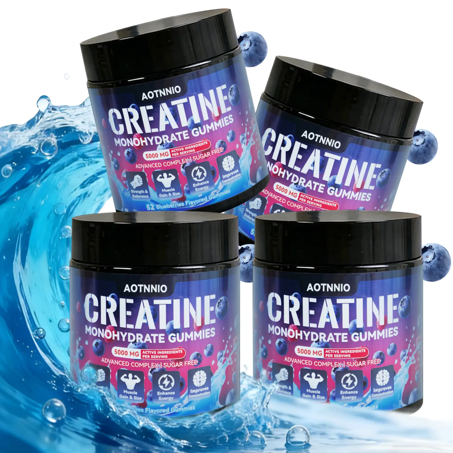 Creatine Monohydrate & Carnitine Blend Gummies 5000MG, Gluten-Free Daily Wellness Supplement Creatine Monohydrate & Carnitine Blend Gummies 5000MG, Gluten-Free Daily Wellness Supplement