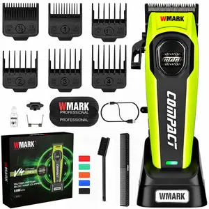 W Mark,Wireless Brushless Motor Men's Hair Clipper,Professional 3000mAh Clipper with LED light,V4 high-end Barber shop clipper,DLC blade,