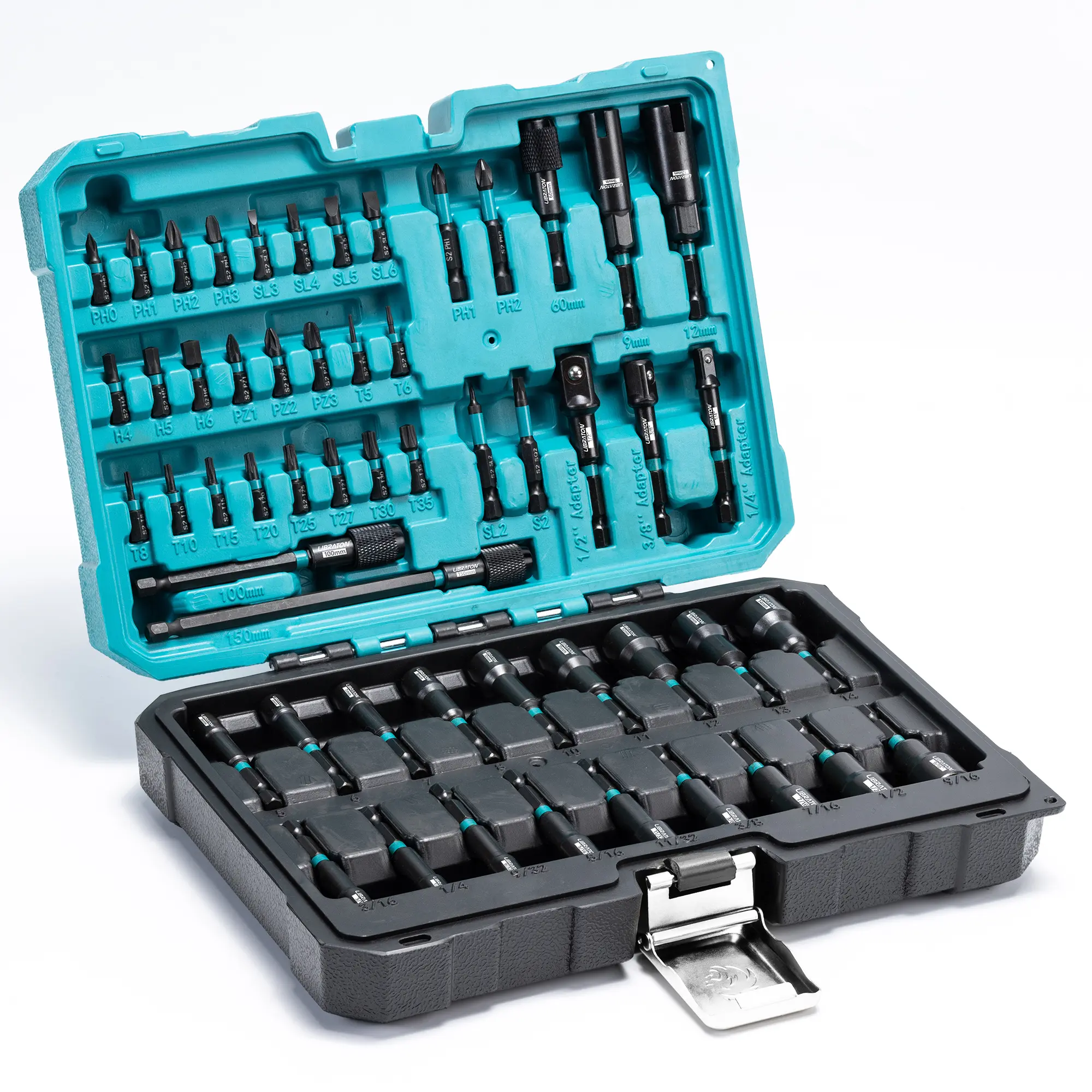 Libraton 54PCS Magnetic Nut Driver Set – Impact Drill Bit Kit, Metric & SAE, Perfect Gift for Men Hex Shank Screwdriver Multipurpose Screwdriver Tool