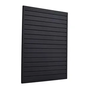 【fathersdaygift】VEVOR Slat Wall Paneling, 4 x 4 ft, PVC Garage Slatwall with Modular Design, Black Slat Wall Easy-to-Install Adjustable Slatwall Panel with Coupling Structure & DIY Cutting, Fits for Storage & Display Home Modern, Wall Board Panel