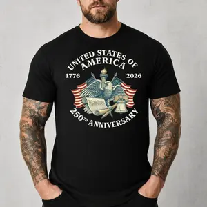 United States of America 250th Anniversary Shirt, Patriotic Eagle Liberty Bell T-Shirt, 1776-2026 USA Independence Day Gift