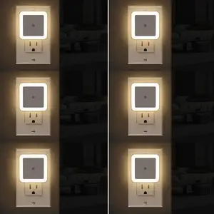 Wall-Mounted Night Light, Plug-In LED Night Lamp, Warm Home Lighting, Bedroom, Bathroom, Hallway, Dawn to Dusk, Spring Statement