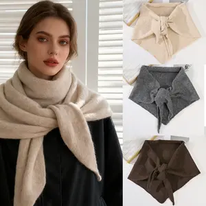 AWAYTR Winter Shawl Wraps Women Knitted Shawls and Wraps Cardigan Cape Pashmina Shoulder Top Sweater Shawl Scarf Warm Triangle Scarf