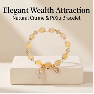 Prosperity Pixiu Bracelet for Women — Healing, Natural Energy Crystals, Metal Design, Mother’s Day Gift, Improve Luck, Build Energy Reserves, Wealth Enhancement, Career Confidence, Feng Shui Chinese Energy Jewelry