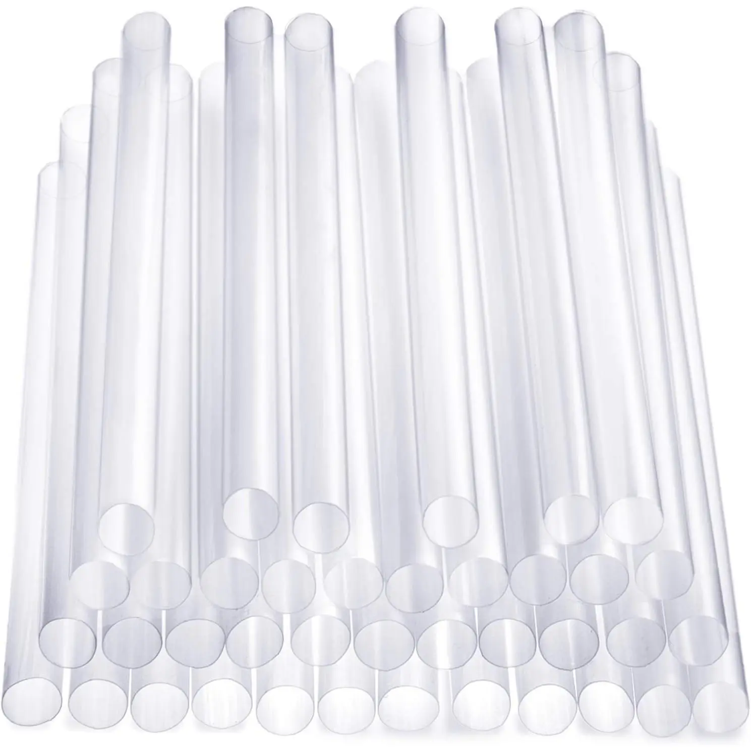 [100 Pack]  Smoothie Straws, Plastic Boba Straws, Milkshake Straws - Clear