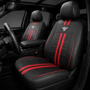 AUTOYOUTH Premium Waterproof PU Leather Car Seat Covers, Universal Sport Style Front Set Seat Protectors for Cars SUVs Trucks Vans, Airbag Compatible, Easy to Install, Car Interior Accessories