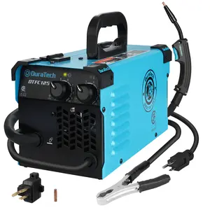 #fathersdaygift DURATECH 125A MIG Welder, 120V Flux Core Welder Gasless Welding Kit with Wire Feed, Welding Machine and 15A to 20A Plug Adapter, Portable WeldingMachine IGBT Inverter Welder for DIY,Home Repair,Small Job