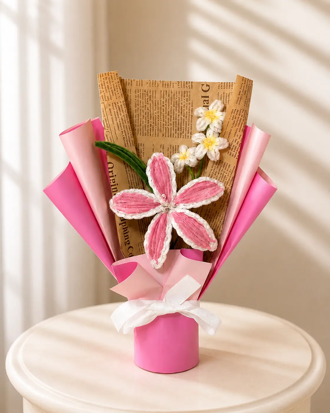 Minimalist Handmade Single-Stem Everbloom Floral Decor, Mini Forever Flower Bouquet for Home Decor & Gift
