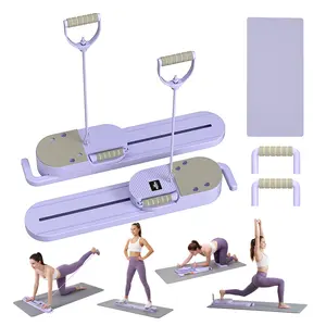Relife sports Adjustable Split Pilates Board | Multi-functional Ab Slide Roller Board | 5-in-1 Home Pilates Reformer Full Body Home Gym for Core, Arms, Legs & Glutes | Silent Wheels, Non-Slip Pads, Portable Strength Trainer Abdominal Crunch Machine