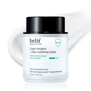 belif Super Knights Clear Soothing Mask, Korean Skincare – Overnight Hydrating & Cooling Face Mask with Squalane, Antioxidant-Rich, No Wash Off, No Sticky Residue