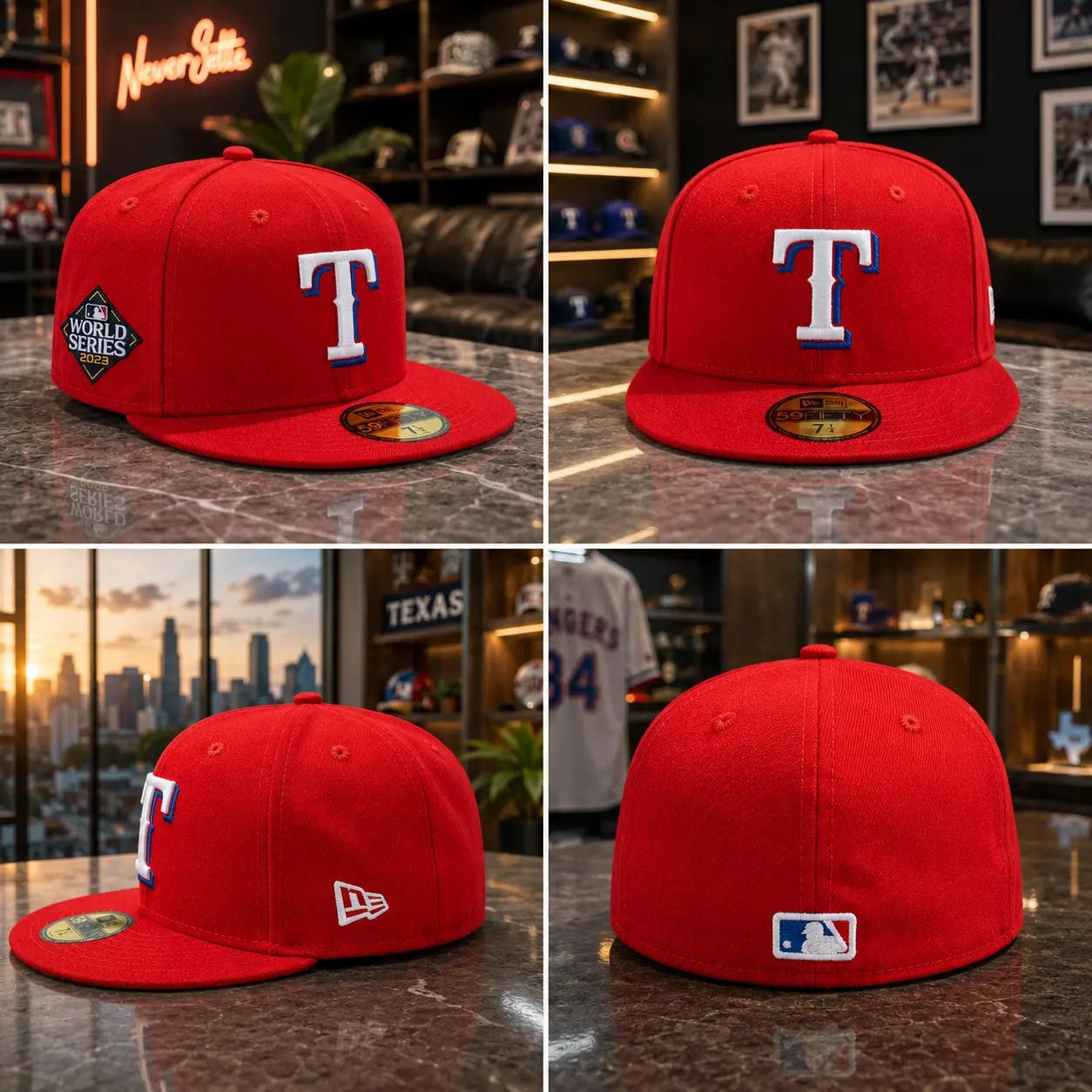 Texas Rangers 2023 World Series 59FIFTY Fitted Cap – Red Baseball Hat