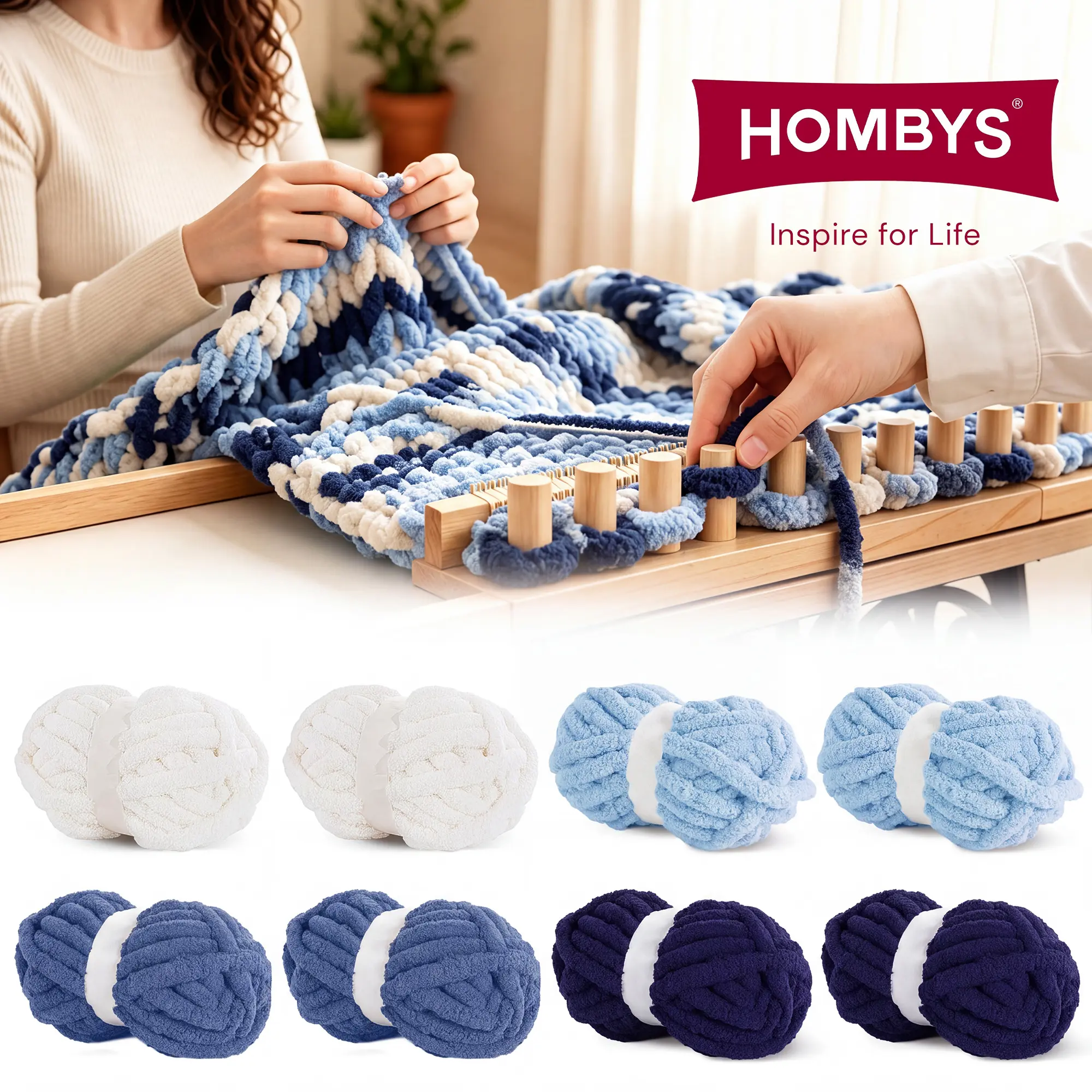 HOMBYS 8 Jumbo Pack Chunky Chenille Yarn,multicolor yarn for hand knitting– Super Thick Chunky Yarn for Crocheting，DIY Crafts -Extra Soft Bulky Fluffy (27yds,8 oz Each Skein) -- knit crochet jelly