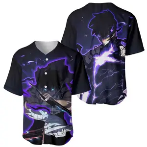 Sung Jin Woo - Solo Leveling Baseball Jersey Anime Style