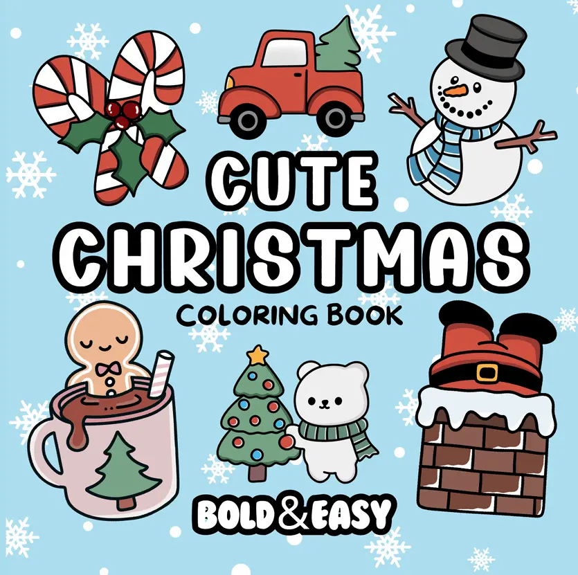 Cute Christmas Coloring Book & Reusable Protective Sheet by Wook Books