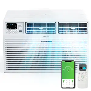 ROVSUN Smart 8000/10000/12000 BTU Through the Wall Air Conditioner with Remote & App Control, Energy Saving Wall AC Unit with Timer for Bedroom, Living Room, Apartment, Dorm up to 550 Square Feet, 115V/60Hz