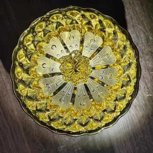 Golden Peacock Feather Glow-in-the-Dark Artisan Porcelain Teacup