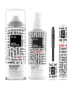 IGK Sleek Start to Finish - Hair Good Behavior Frizz & Flyaway Lightweight Gel Hair Taming Wand with Smoothing Spray & Prep Spray for 24-Hour Frizz Control