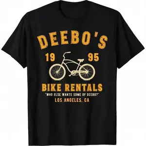 Unisex Vintage Graphic T-Shirt, Deebo's Bike Rentals Heavyweight Boxy Fit Tee in Breathable Cotton Spandex with Seamless Shoulders