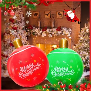 Giant Inflatable Christmas Ball Decorations, Vibrant Colors, Durable Material, Perfect for Indoor & Outdoor Use