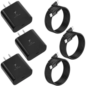 3Pack USB C Charger for Samsung Galaxy S24 Ultra, Super Quite Fast Charging Type C Block with 6FT C to C Cord for Samsung Galaxy Tab S9 S8 S23 Ultra S22 Ultra S23 S22 S21 Note 10 Plus 20
