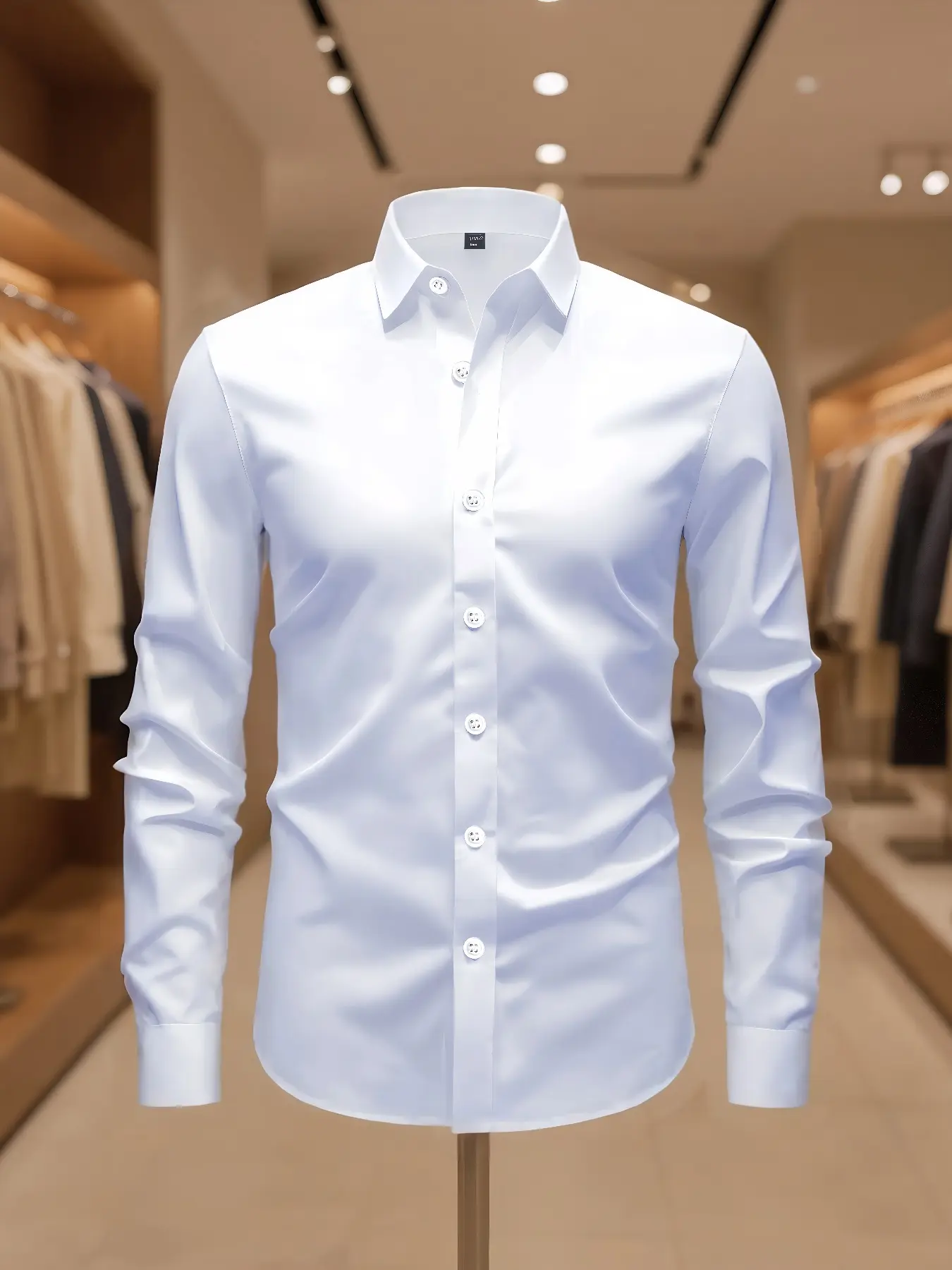 Men's Casual Fitted Thin Woven Fabric Plain Long Sleeve Shirt, Perfect for All Seasons, Ideal for Commuting & Home Wear, Tops, Casual Apparel