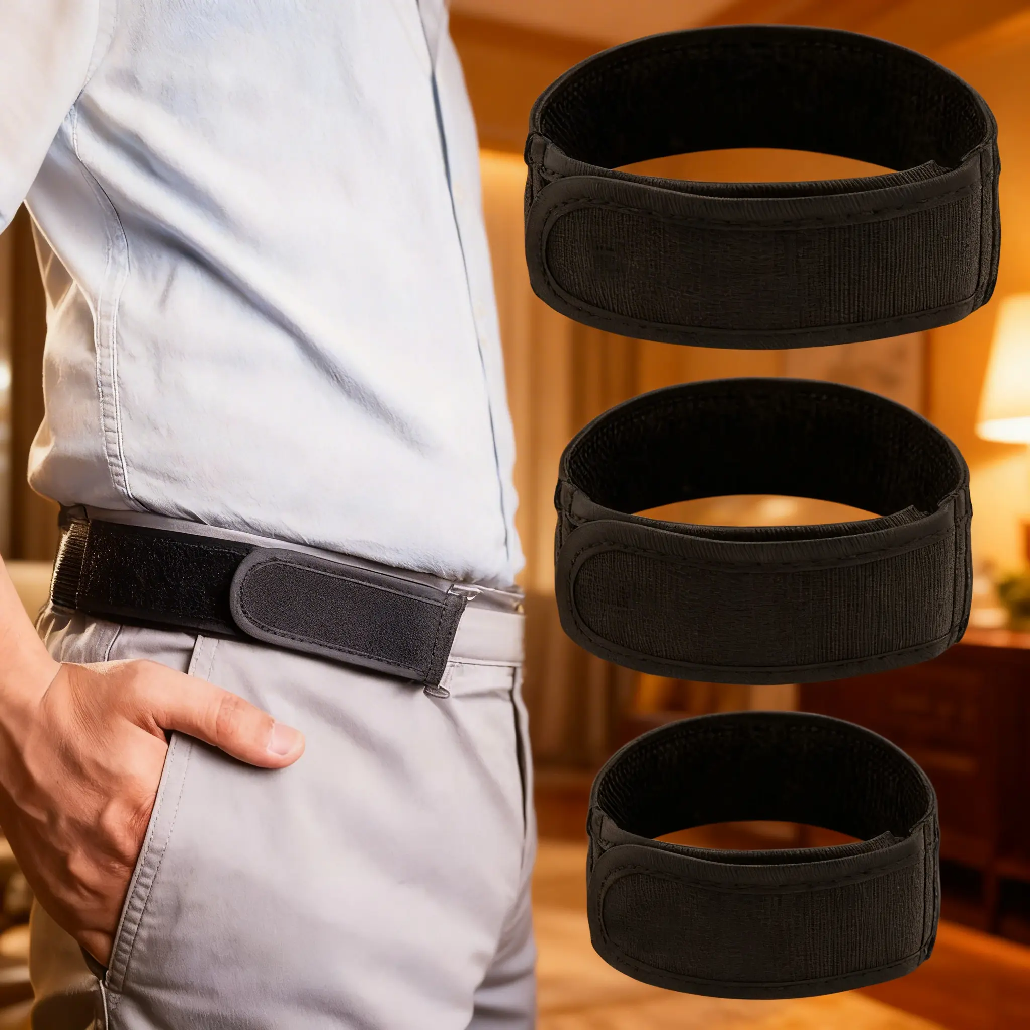 Unisex Adjustable Elastic Magic Tape Casual Belt - No Buckle, No Punching Needed, Comfortable Easy-to-Use Elastic Waist Band, Versatile Fashion Accessory for Clothes, Adjustable Strap Belt, Clean Look, High Elastic Stretch