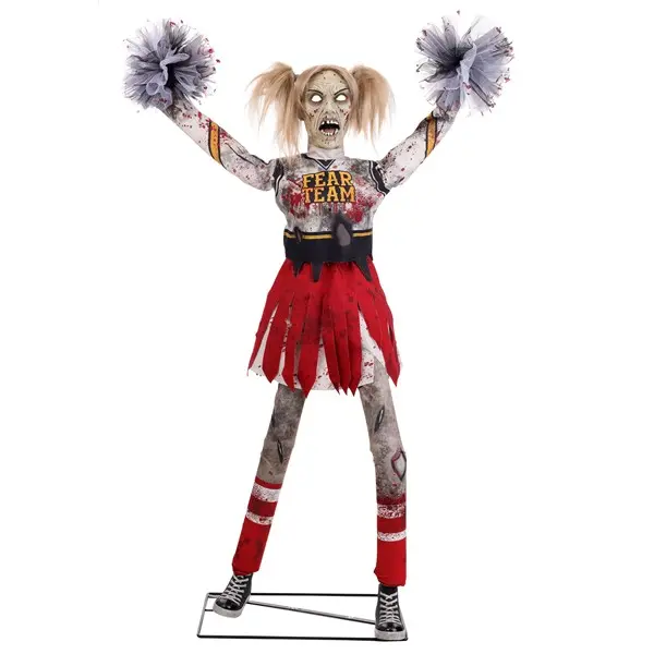 5.3FT Dead Squad Debbie the Zombie Cheerleader Animatronic Decoration