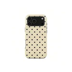 Burga Sweet Treat –For IPhone 17 Pro Max Case |     Beige Polka Dot Design, Stylish & Protective |     Compatible For IPhone 17 Air, 16, 15, 14, 13, 12, 11 / Pro Max, Plus & MiniSuitable For IPhone 17 Air