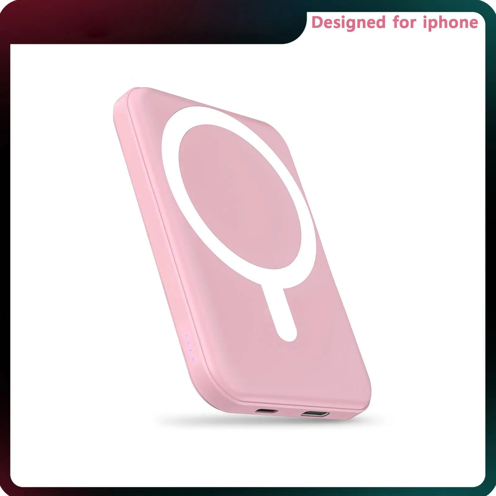Podoru  Magnetic Silicone Battery Power Bank, 5000mAh Ultra-Thin Compact Portable Charger with USB-C Cable, Instant Fast Wireless Phone Accessories for iPhone 12-17 series，Back to School Essentials,back to school,back to school haul