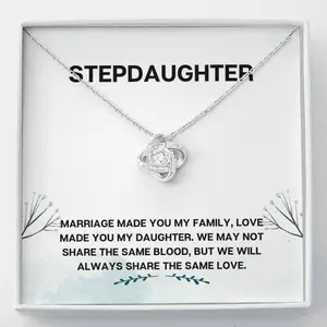 Step-Daughter - Love Knot Necklace, Bonus daughter, Adopted daughter, daughter in law gift, future daughter, from step dad, from step mom