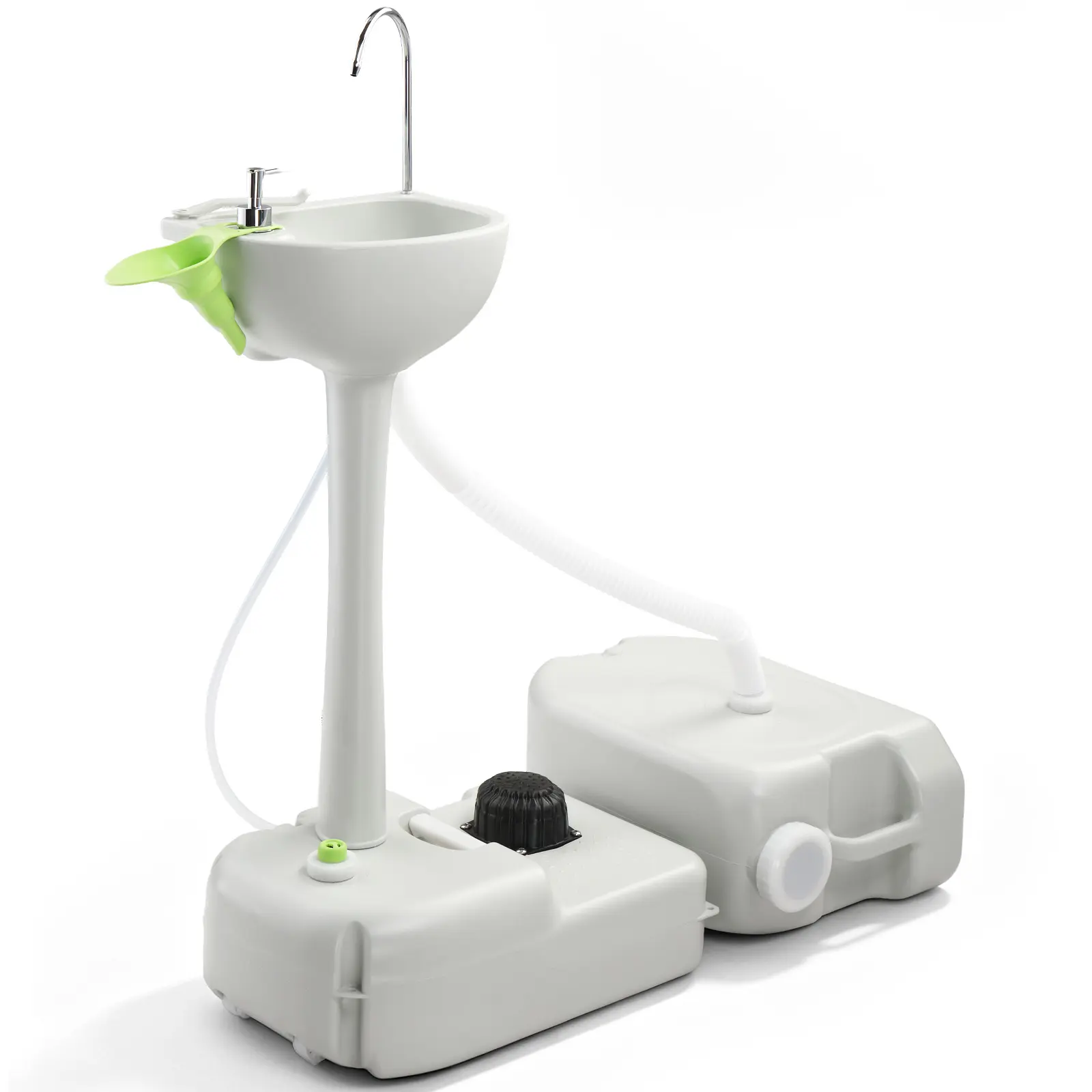 Portable Outdoor Durable HDPE Plastic Hand Sink with 24L Water Tank, Sturdy Base, No-Tool Setup, Lightweight Design for Travelers, Worksites, Social Events, Single Unit