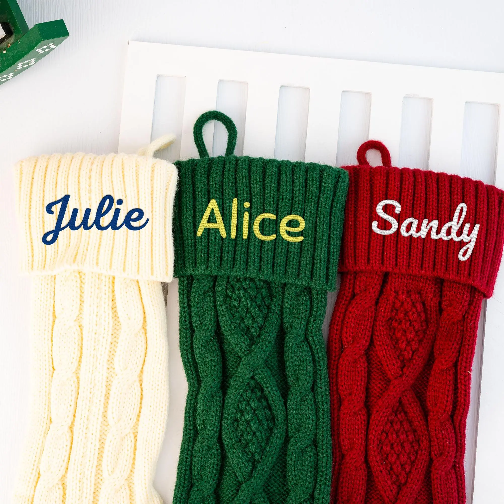 Personalised Christmas Stockingsmonogram Knit Stockings family Embroidered Christmas Stockings With Name Holiday Stockings Christmas Gift