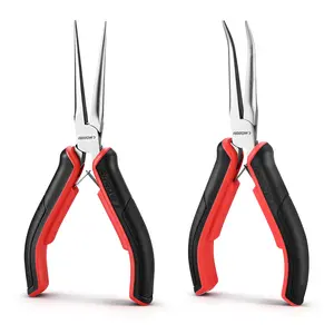ARROW 2-Piece 6" Needle Nose Pliers Set, Mini Long Nose Pliers & Bent Nose Pliers, Small Needle Nose Pliers for Jewelry Making, Wire Wrapping, Wire Bending Small Object Gripping