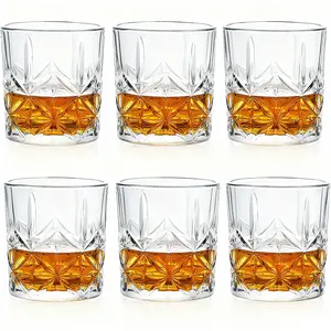 Whiskey Glasses Set of 6, Cocktail Glasses, 10 oz Crystal Old Fashioned Glasses Tumbler for Scotch Bourbon Rum Cognac Vodka Liquor, Unique Gifts for Men and Women