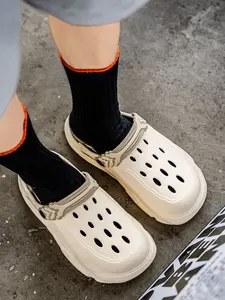Unisex Platform Heightened Clogs | Color Block Design | Platform Elevated | Street Fashion Trendy Slides | Footwear
