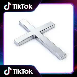 Sleek Silver Cross Car Decal   Elevate Your Ride With Timeless Faith| Must-Have Christian Car Accessory