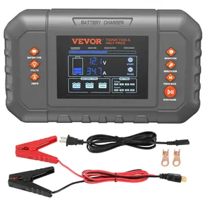 Smart Battery Charger, 35-Amp, Lithium LiFePO4 Lead-Acid (AGM/Gel/SLA) Car Battery Charger with LCD, Trickle Charger Maintainer Desulfator for Boat Motorcycle Lawn Mower Deep Cycle