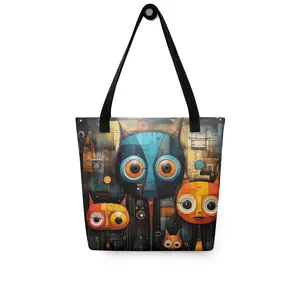 Enchanted Whiskers: Steampunk Retro Cats Tote Bag