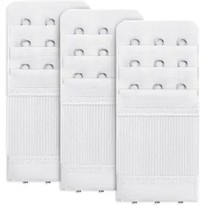 3 count Bra Extenders 3 Hook 3 Row Lady's Soft Bra Extension Strap Comfortable Bra Extender for Women