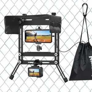Hikeen Game Changer Mounting Kit,Cell Phone Fence Mount for Recording Baseball Softball &Tennis,Gamechanger Streaming Kit,Fence Phone Holder with Shade & Power Pocket for iPhone Gopro and Camera Mevo