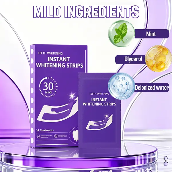Teeth Whitening Strip | Purple Whitening Strips With Hydrogen Peroxide – Dentist-Level Ingredient for Long-Lasting Results | ACTUALLY Removes Stains, Not Just Color Correcting, 4 Shades Whiter in 7 Days, 14/28 Strips