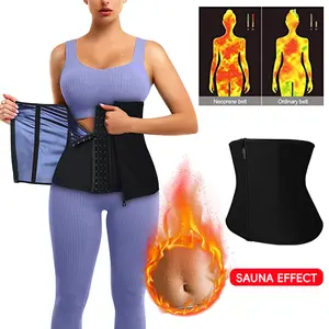 Women Sauna Waist Trainer Slimming Belly Wrap Tummy Control Sweat Band 5 Bones Gym Accessories Lumbar Belt Shaper shapewear boutique Fit Womenswear Compression Polyester Basic Black Minimalist
