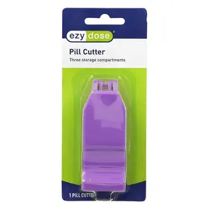 Ezy Dose Pill Cutter, With Three Storage Compartments, Purple, 1 Count
