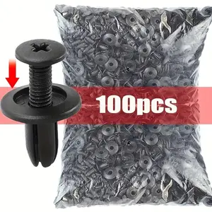 100 Pcs 8mm Plastic Rivet Fasteners Screws for Car Bumper Mudguard Rivets Clips for Toyota Focus Kia Nissan Yamaha