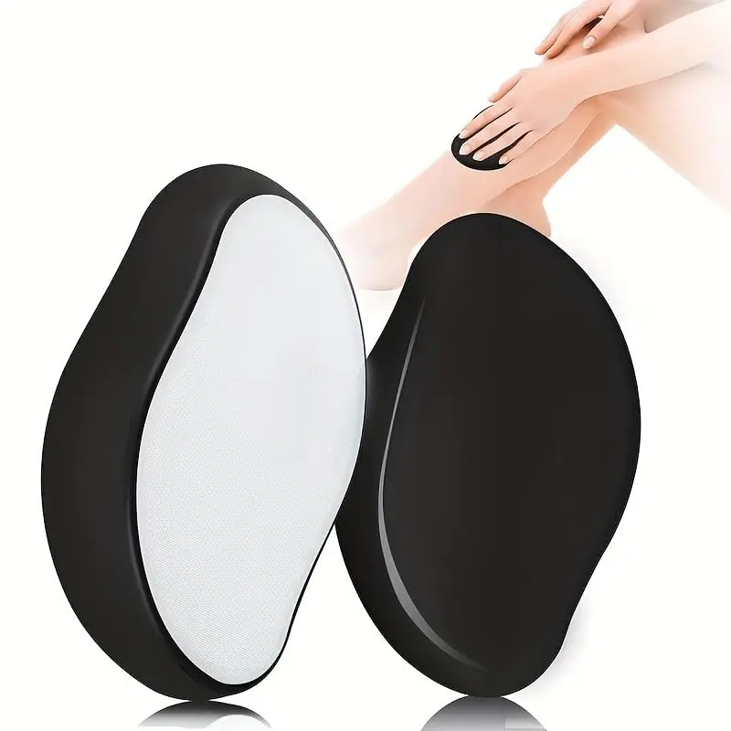 Gentle Painless Hair Remover - Fine-Grit Crystal Glass Shaver, Antibacterial Body & Knuckles Hair Removal Device, Travel-Friendly Skin-Smoothing Tool, Ideal Beauty Gift (Black), Body Hair Remover