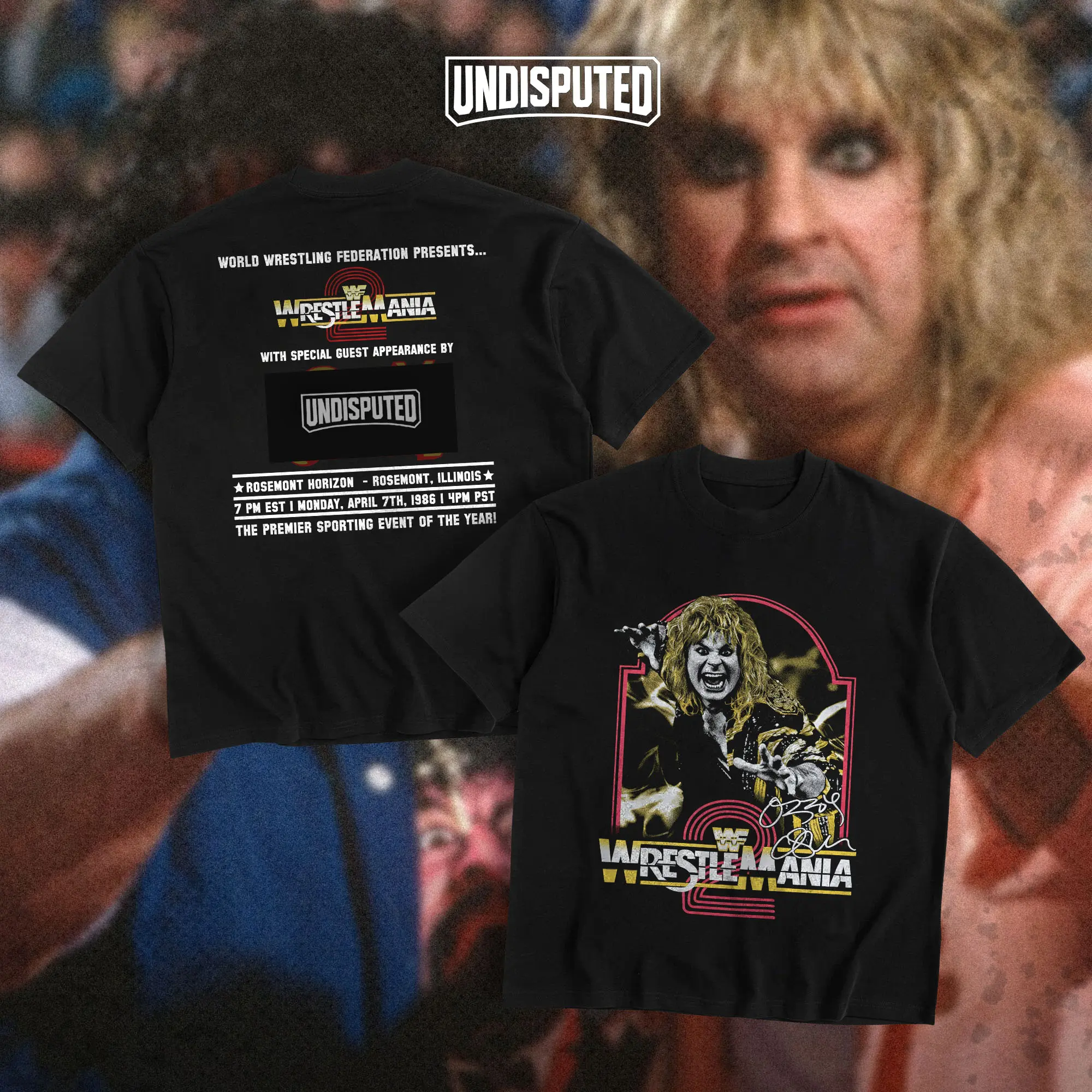 UNDISPUTED Prince Of Dark Wrestlemania 2 Heavy Cotton Unisex Shirt WWF WWE Tshirt Wrestling Fan Apparel Menswear Direct-to-garment Breathable Printing