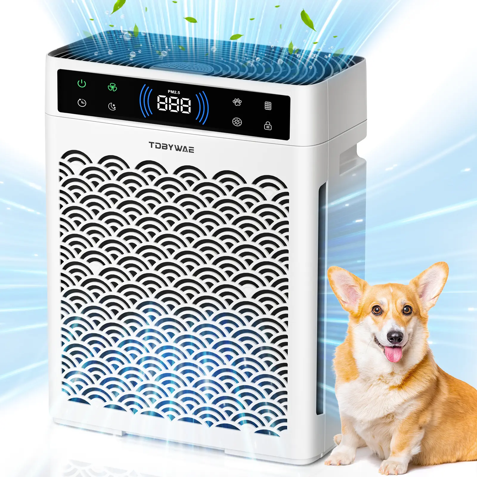 HEPA Air Purifier for Home & Bedroom,Covers Up to 1750 ft²,H13 True HEPA Filter & 3-stage filtration,Eliminates Pet Dander, Dust, Pollen, Smoke & Odors,Ultra-Quiet Wind Wheel System,Perfect for Desk, Car & Travel, Air Purifier for Large Space #SummerVibes