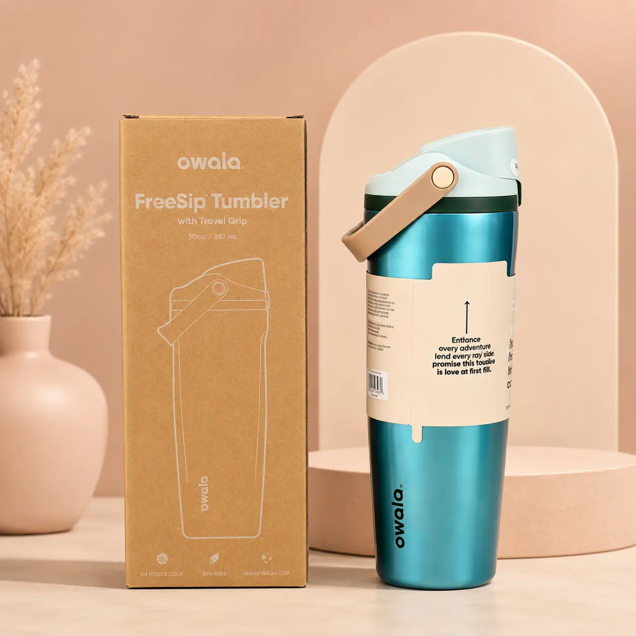 Owala FreeSip Tumbler 30oz Insulated Stainless Steel Travel Cup with Handle
